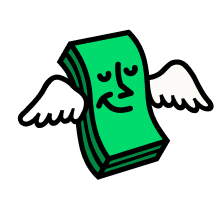 Money with wings feeling relaxed